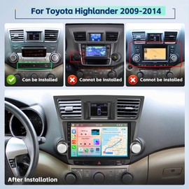 Inefala [8Core 4G+64G] Car Stereo for Toyota Highlander 2009 2010 2011 2012 2013 2014 with Wireless Carplay/Android Auto, 10 Inch Upgrade Touch Screen for Highlander with GPS WiFi Bluetooth5.0 SWC