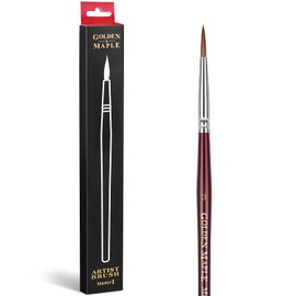 Kolinsky Sable Brush, Watercolour Brush, Size 3, golden maple Sable Paint Brushes, Fine Tip Detail Paint Brush, Artist Sable Brush for Watercolour, Acrylic, Gouache, Ink Painting