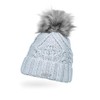 Neverless® Women's Knitted Hat Lined Envelope Fleece Lining Fur Pom