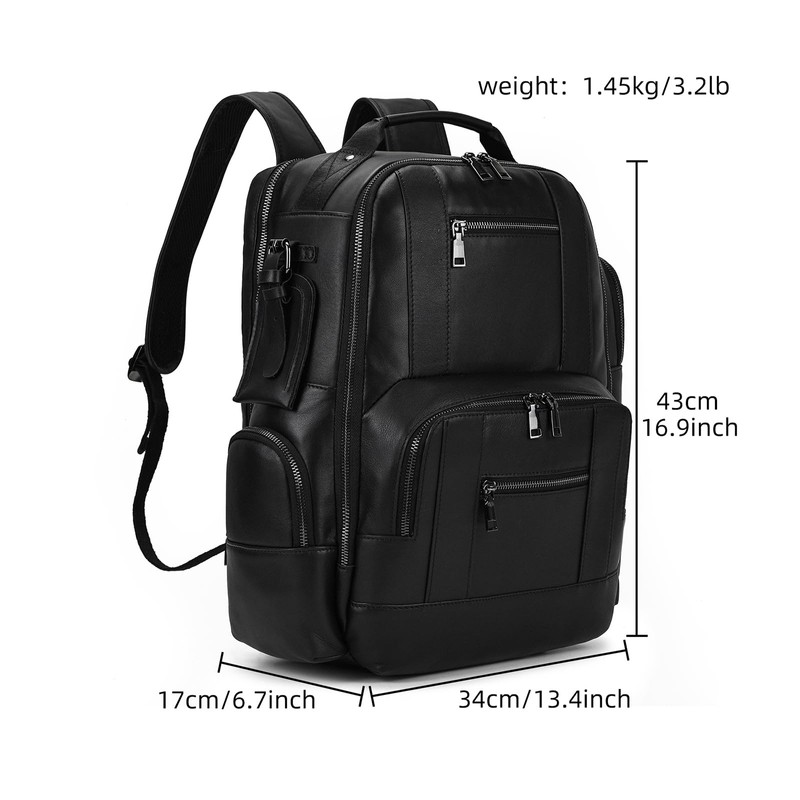 LUUFAN Genuine Leather Backpack Shoulder Bag for Men Women Casual