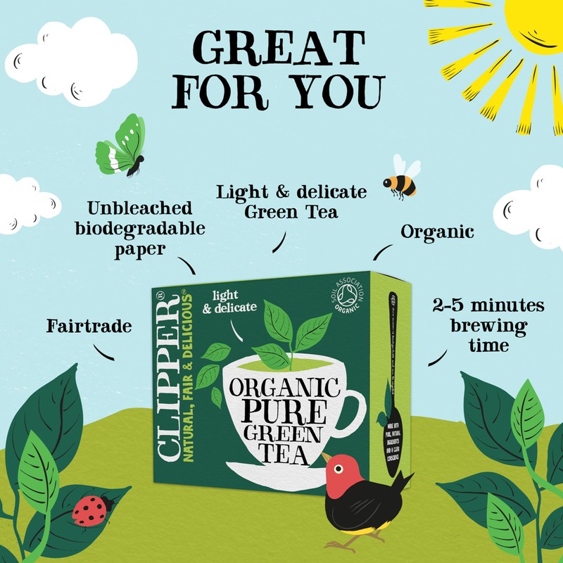 Clipper Pure Green 80 Teabags (Pack of 3, Total 240