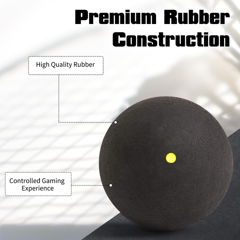 3 PCS Squash Balls,Single Yellow Dot,Squash Balls Red Dot,Squash Balls