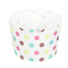 Pearl Metal D-2675 Bakegee Paper Muffin Cups, Dots, 12 Pieces (Approx.) Outer Diameter 2.4 x Height 2.0 inches (60 x 50 mm), Bottom Diameter 2.2 inches (55 mm)