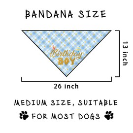 Dog Birthday Bandana Boy Birthday Party Supplies Dogs Birthday Decorations Photo Prop Pet Scarf Accessories for Small Medium Large Dogs