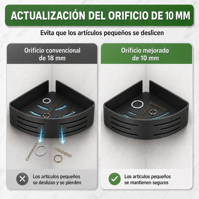HAWOO Repisas para Baño Esquinero 2 Pack Sin Taladros