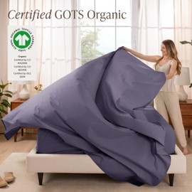 Bare Home 100% Organic Cotton Twin XL Sheet Set - Crisp Percale Weave - Lightweight & Breathable - Bedding Sheets & Pillowcases (Twin XL, Dusty Purple)