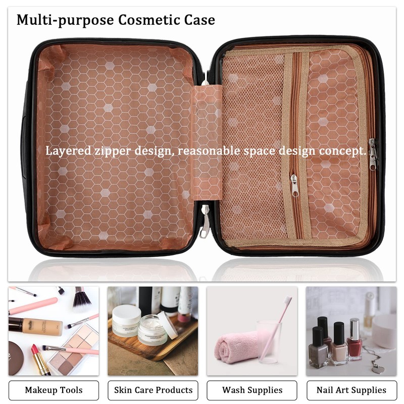 Tolida Makeup Travel Case - Hard Cosmetic Bag Organizer,Mini ABS