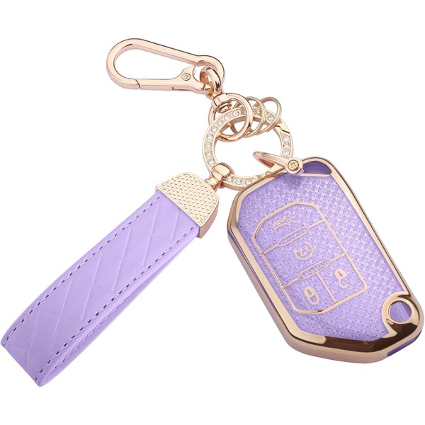 Seedwee for Jeep Fob Cover, Soft TPU Keys Protector Bling