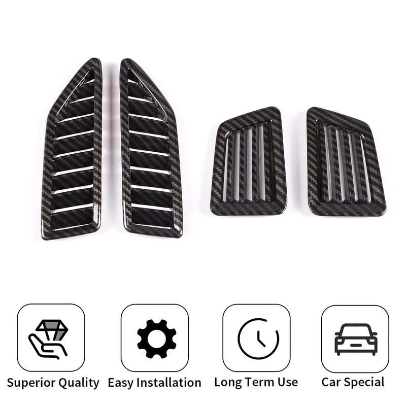 DIYUCAR 4pcs ABS Car Dashboard Air Conditioning Outlet Frame Cover