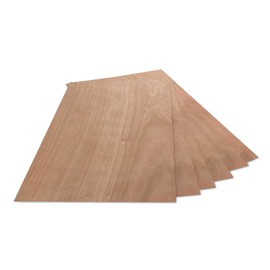 WoodPress® Real Cherry Wood Veneer - Pack of 6 Sheets - A4 Size (APX. 21cm x 29cm) - Veneer for Marquetry, Model Making & Furniture Repair