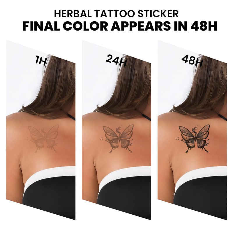 UBICA Large Semi Permanent Tattoo 2 Sheets | Lasts 2