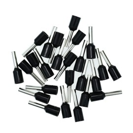 Wire End Ferrules, 1.50 mm², Black, Insulated, Pack of 25