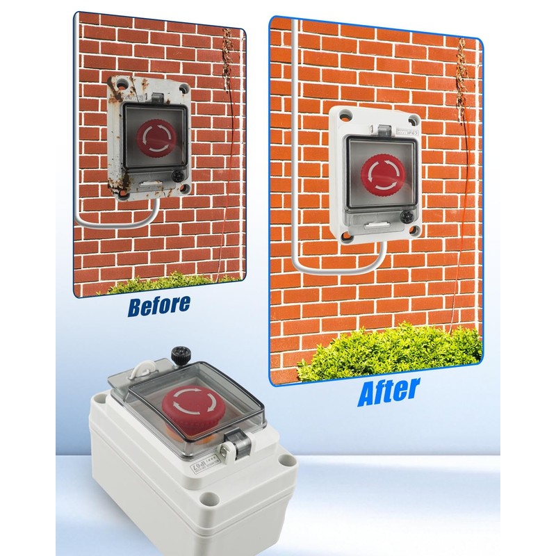 660V 10A Push Button Switch Box, Red Momentary Emergency Stop