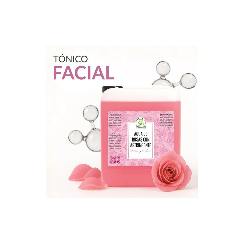 Agua De Rosas Con Astringente Facial Piel Grasa (5 Litros)
