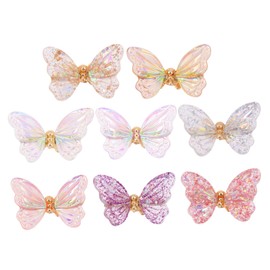 Baluue 8pcs Butterfly Nail Charms for DIY Nail Art Decorations for Manicures Birthdays Parties and Personal Use