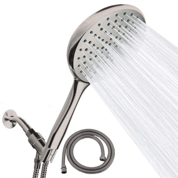 SparkPod 6-Inch High Pressure Handheld Shower Head with Hose -