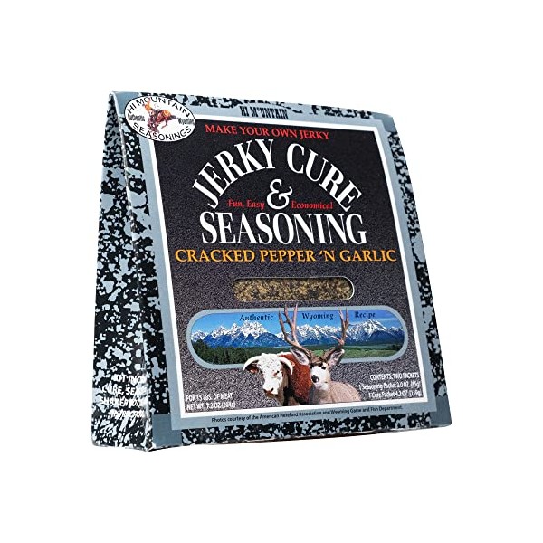 Hi Mountain Jerky Cure & Seasoning Kit - CRACKED PEPPER 'N GARLIC BLEND