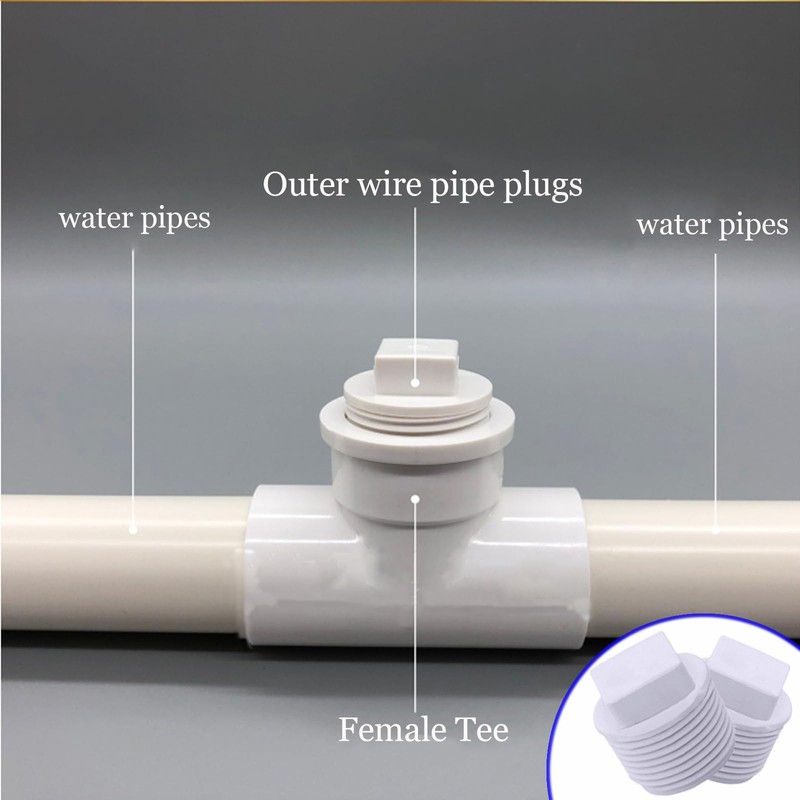 20 Pack 1/2 Inch PVC Pipe Male Thread Plug, PVC
