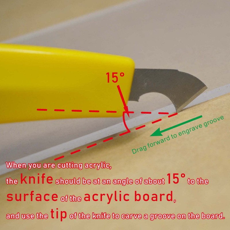 Professional Acrylic Plexiglass Sheet Cutter Scoring Knife Tool,With a Curved
