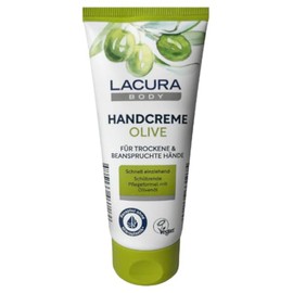 Lacura Body Hand Cream Olive for Dry & Stressed Hands Fast Absorbing Protective Care Formula with Glycerine and Olive Oil 125 ml