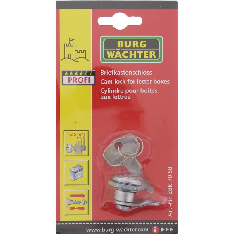 Burg Wächter ZBK BK 70 SB Cylinder for Letterboxes Steel,