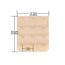 Closecret Women Beige Bra Extender 3 Hook Brassiere Straps Extension 3/4 Inch Spacing