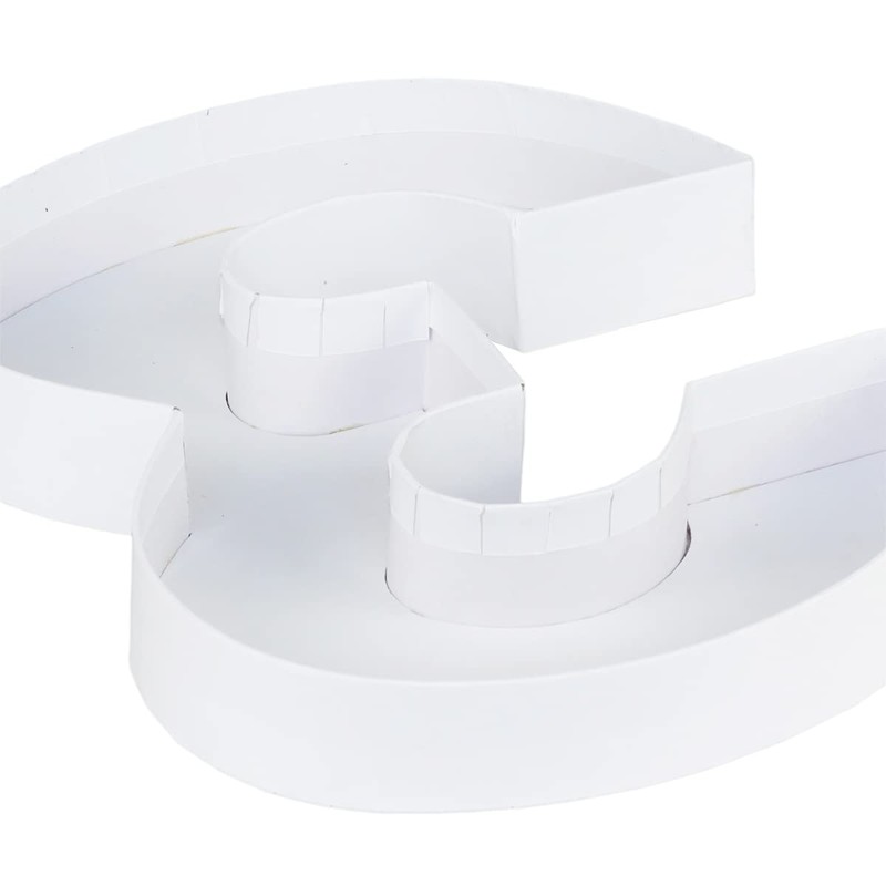 WENPACK 8" Small Fillable Cardboard Number Shaped Mache Kids (White,