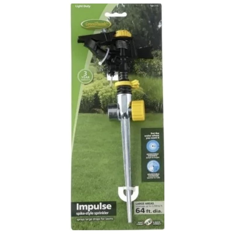 Green Thumb 933ZSGT 3200 sq ft Impulse Pulsating Lawn Sprinkler