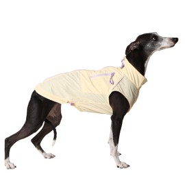 HowlyWoof Sun Protection Lightweight Jacket for Dog, Quick-Dry Coat with Back Zipper, Ice Pack Pocket UPF 50+ Clothes for 6-45lbs Dogs (Butter Yellow, Large(Back:16'', Chest:23.5, 19-25lbs))