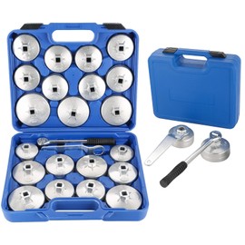 NYXOVA 23pcs Aluminum Alloy Cup Type Oil Filter Cap Wrench Socket Removal Tool Set 1/2" dr. with a Storage Case