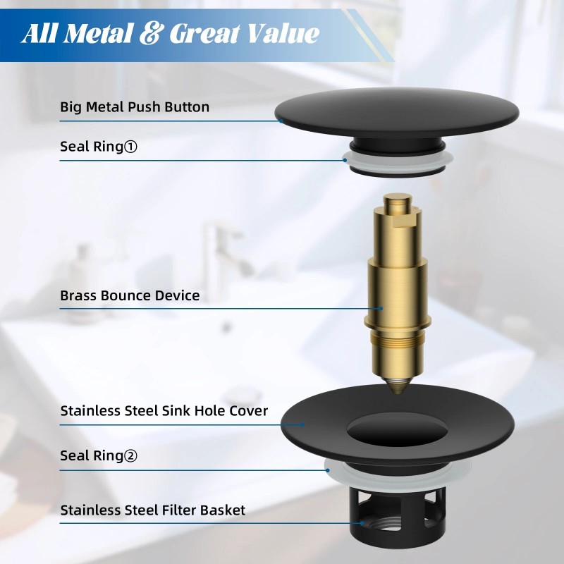 Hibbent 2 pcs Universal Bathroom Sink Plug Stopper Wash Basin