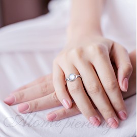 White Opal Ring For Women | 925 Sterling Silver 8mm Created Opal Rings | Jewelry Gift Box Weddings Engagement Proposals Birthdays Events