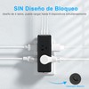 NVEESHOX Regleta Enchufe Multiple, Multicontacto USB con 6 Salidas CA