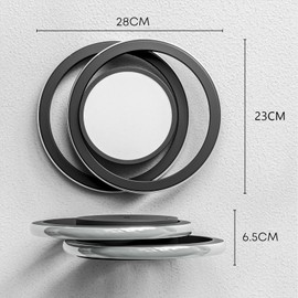 LQWELL Modern LED Ceiling Light, LED Ceiling Light, 28 cm, 2-Ring Design, 32 W, 4000 K, 3550 LM, IP44 Waterproof, Bedroom Light, Living Room Light, Made of Metal and Acrylic, for Bathroom, Kitchen