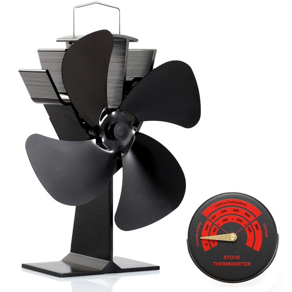CRSURE Woodburner Stove Fan Upgrade 4 Blades Heat Powered Stove