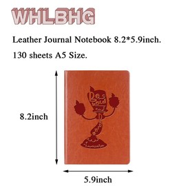 WHLBHG Beauty Beast Quote Gift Fairy Movie Inspired Leather Journal Notebook Princess Belle Lover Notebook Beast Fans Gift (Beauty Style 4)