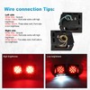 Partsam 2pcs Waterproof Square Led Trailer Light Kit Red LED