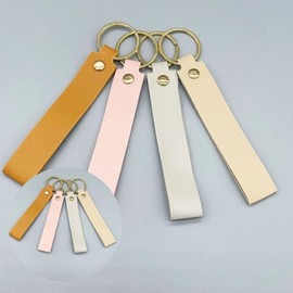 Car Leather Key Holder Gift Item Simple Design Keyring Mint 6ea