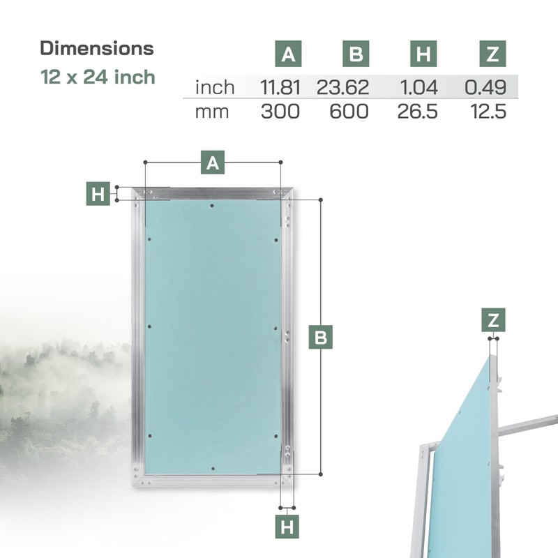 Vent Systems 12" x 24" Inch Aluminum Drywall Access Panel