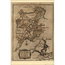 History Galore 24"x36" Gallery Poster, revolutionary war map of Boston, and provincial camp 1775