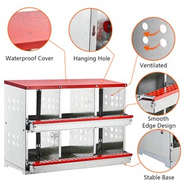 Nesting Boxes for Chickens, 6 Compartment Forward RollOut & Rollaway, Dulex Chicken Nesting Boxes with Egg Collection, Nesting Boxes for Hens, Duck Poultry, Metal Heavy Duty Chicken Coop with Perch