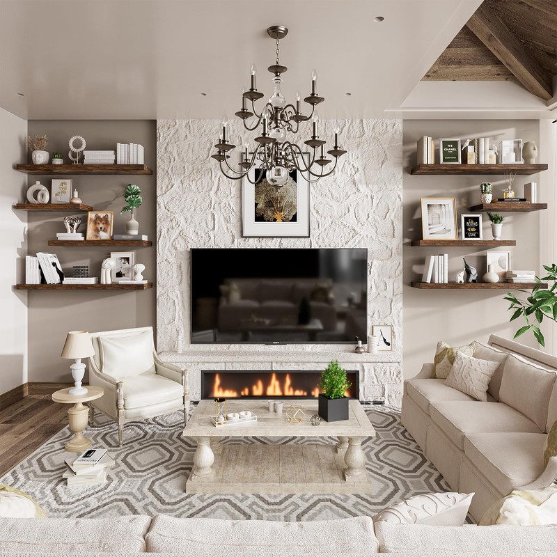 Heimlove 12" Deep Floating Shelves for Wall, 24 Inch Wall