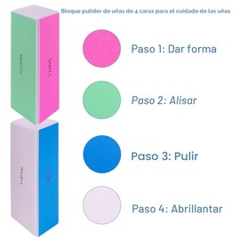 Juego de lima de uñas y pulidor, kit de pulidores de uñas de 4 vías, kit de brillo, limas de uñas profesionales para uñas naturales, limador de manicu
