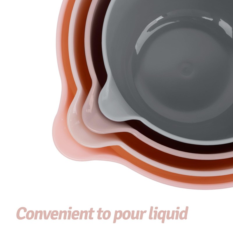 BoxedHome Nesting Plastic Mixing Bowl Set with Pour Spouts and