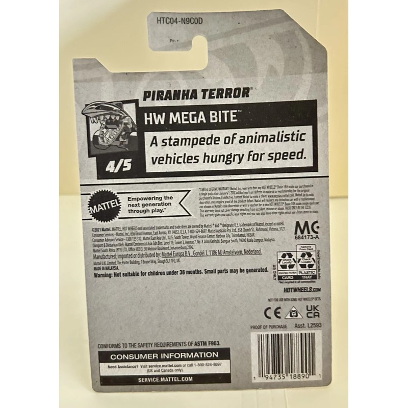 MEGA 2024 Hot Wheels Green Piranha Terror #87, HW Mega
