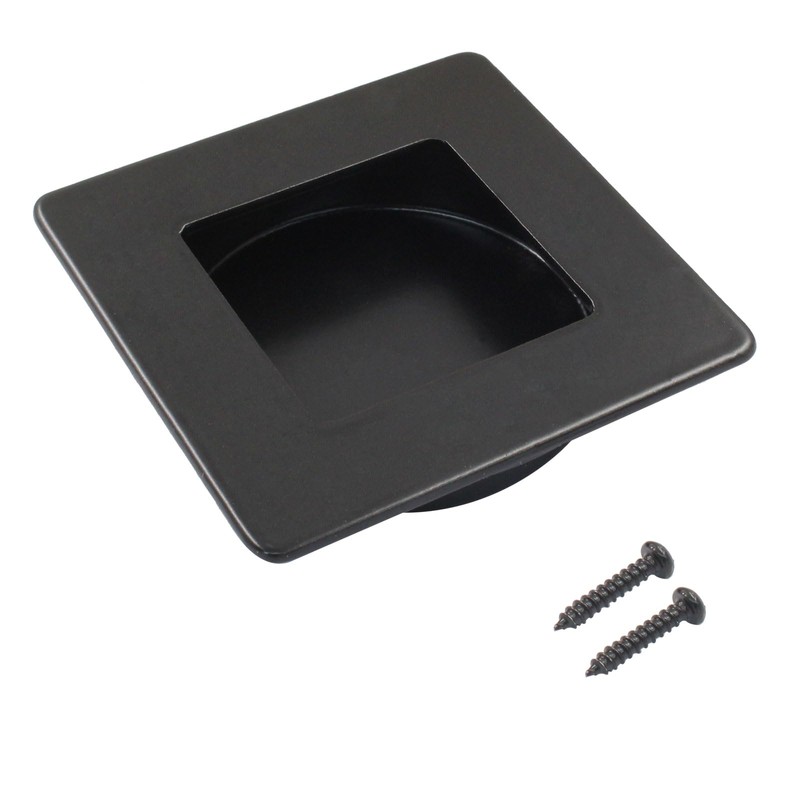 Jiozermi 2 Pack 2-3/4 Inch Black Square Recessed Pulls, Finger