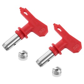 uxcell 2pcs Reversible Spray Tips for Airless Sprayer 525 Paint Spray Nozzle Tips Sprayer Machine Parts for Home Garden Building Fences, Red