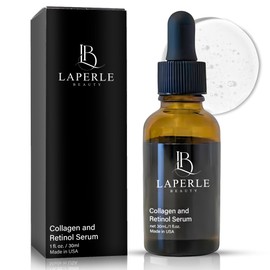 Laperle beauty Collagen + Retinol Serum for face with Hyaluronic Acid 1 fl oz | Anti Aging, Reduce Fine Line & Wrinkles | Paraben Free and Cruelty-Free | Retinol Serum to Increase Skin Cells