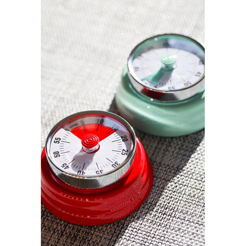 Magnetic Kitchen Timer|Vintage-Style Manual Twist Kitchen Timer|Metallic Kitchen Timer (Blue)