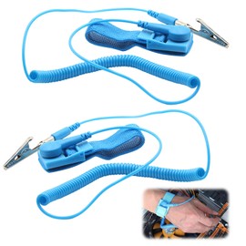 VZU 2 PCS Anti Static Wrist Strap, ESD Grounding PC Earthing Anti-Static Metal Adjustable Wrist Strap, Protect Sensitive Electronics from Static Discharge, Reusable Adjustable Static